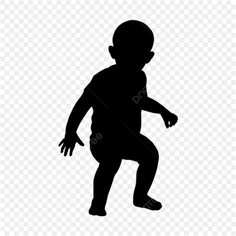 Crouching Silhouette Transparent Background Baby Silhouette Crouching