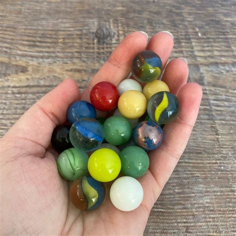 50 Vintage Glass Marbles Diy Vintage Decor Crafting Cats Eye Etsy