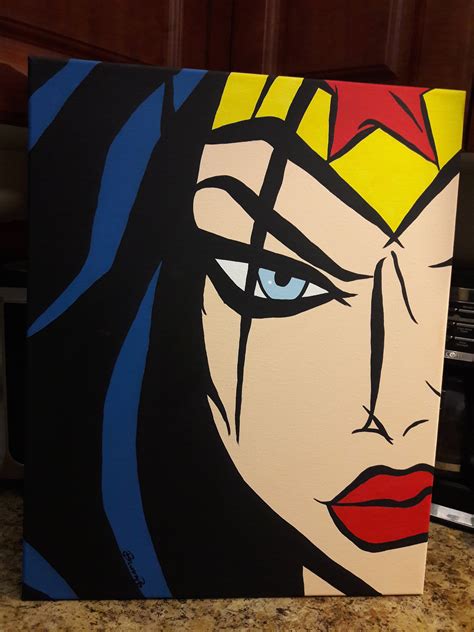 Wonder Woman Comic Pop Art On 16x20 Canvas Etsy