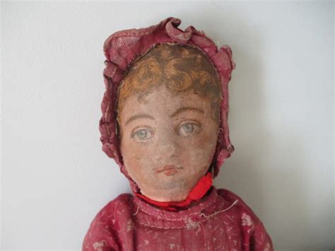 Antique Bruckner Cloth Doll Primitive Mask Face Late Etsy