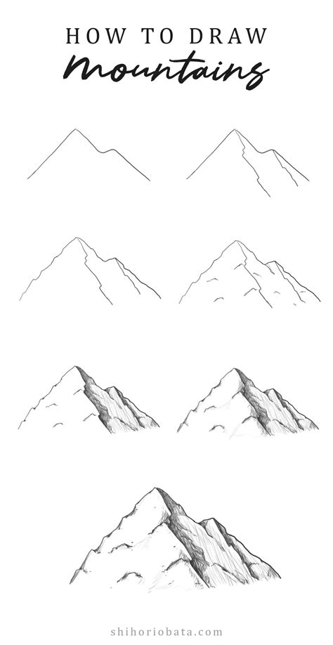 How To Draw Mountains Easy Step By Step Tutorial Pencil Drawings For