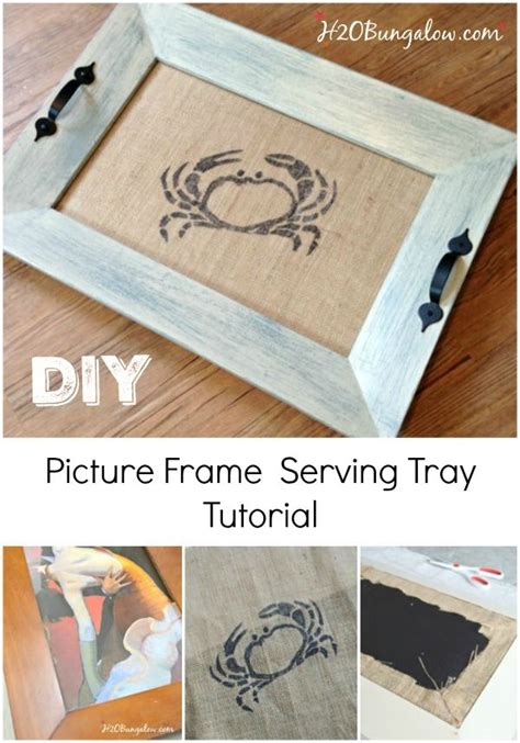 Diy Coastal Picture Frame Serving Tray Picture Frame Serving Trays