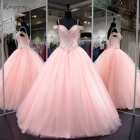 Long Quinceanera Dresses 2018 Puffy Ball Gown Sweetheart Cap Sleeve