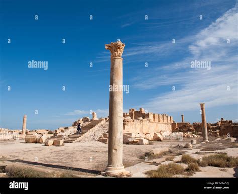 Roman Ruins Of Sabratha Antonine Temple Stock Photo Alamy