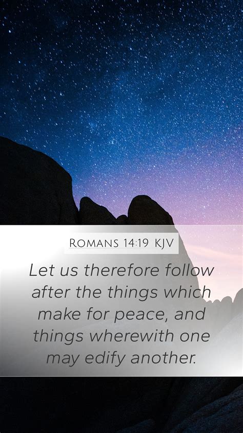 Romans Kjv Mobile Phone Wallpaper Let Us Therefore Follow After