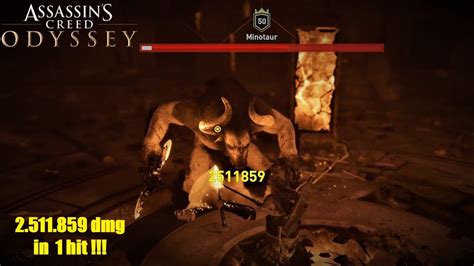 Assassin S Creed Odyssey Minotaur Boss Fight One Shot Almost Insane