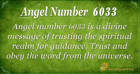 Angel Number 6033 Meaning Trusting The Universe Sunsignsorg
