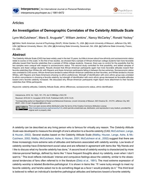 Pdf An Investigation Of Demographic Correlates Of The Celebrity