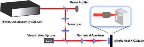 Femtosecond Laser Irradiation Setup And Beam Rastering Module