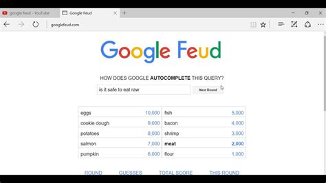 There are 10 answers available and you. not cheating ;)//google feud - YouTube