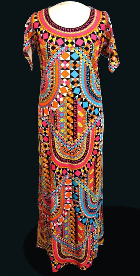 late 1960s 1970s mosaic psychedelic geometric italian silk maxi dress from london collectors