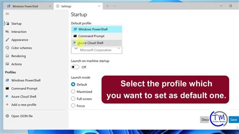 How To Change Default Profile For Windows Terminal Application In