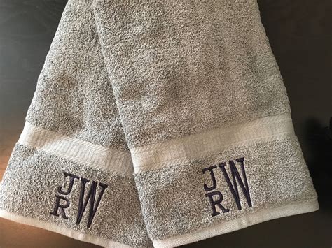 Monogram Towel Set Personalized Towels His And Her Bath