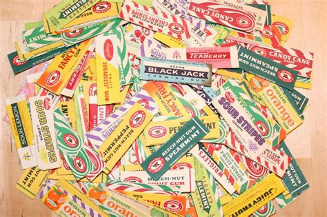 Lot Of Vintage 1960s Chewing Gum Wrappers Gum Chewing Gum Wrappers