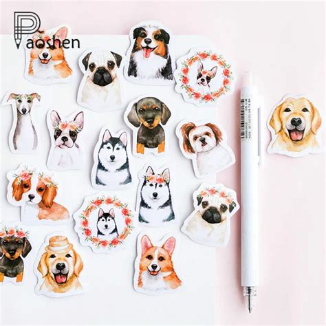 46 Pcsbox Cute Dog Stickers Stationery Creative Diy Diary Scrapbook