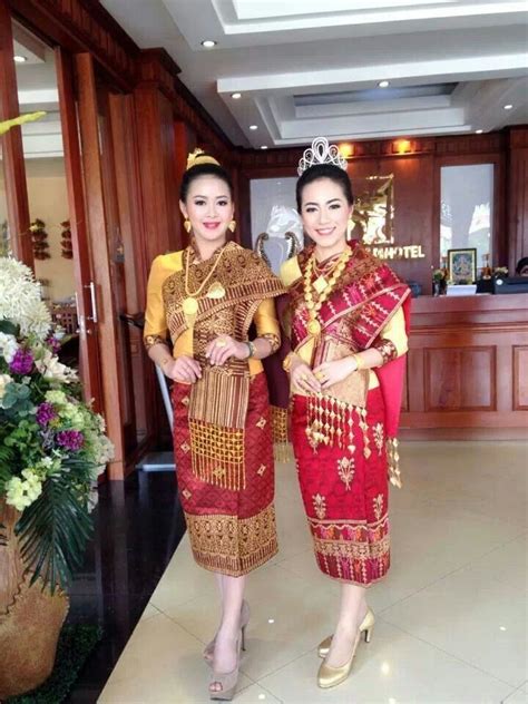 Lao New Year Laos Wedding Wedding Wear Wedding Outfit Thailand Traditional Dress Traditional