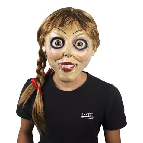 Annabelle Cosplay Mask Scary Latex Doll For Halloween Creepy Party