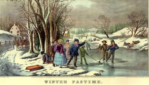 Currier And Ives Hockey Lithograph Print 1800s Hockeygods