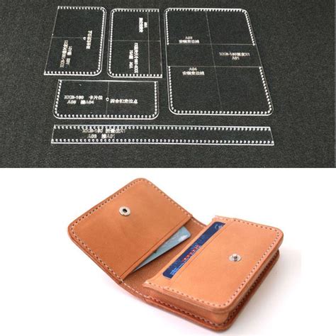 leathercraft card holder card case acrylic leather craft pattern stencil template diy set