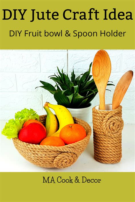 Jute Rope Craft Ideas Jute Rope Fruit Bowl And Spoon Holder Diy Rope