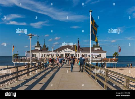 Seebrücke Ahlbeck Pier At The Baltic Sea Ahlbeck Usedom Island Vorpommern Greifswald