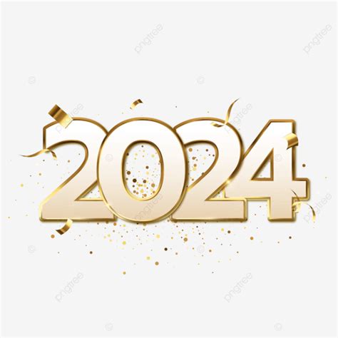 2024 New Year Text Gold Luxurious Vector 2024 Gold 2024 Luxury 2024