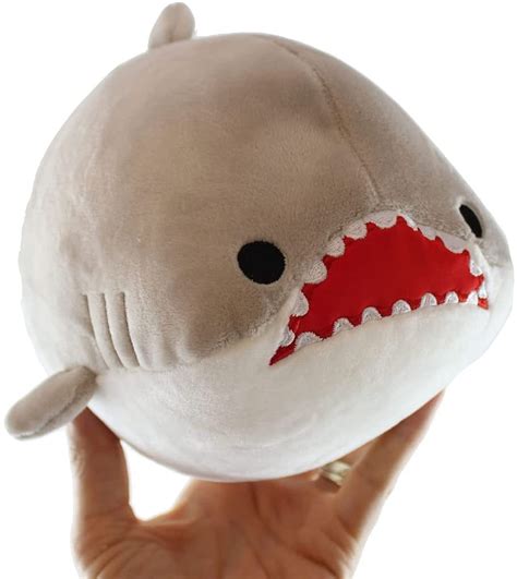 Chubby Plush Shark Great White Jaws Stuffed Animal Toy Soft Squishy