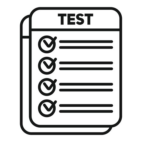 Paper Test Icon Outline Vector Exam Answer 14988380 Vector Art At Vecteezy