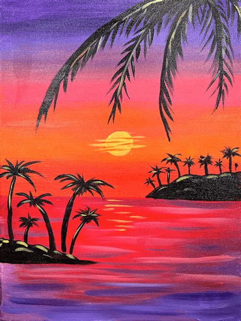 Tropical Sunset Painting Party With The Paint Sesh