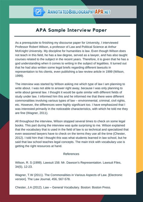 Here is a sample paper using apa style for your reference. Check out Flawless Interview Paper from Our Writers