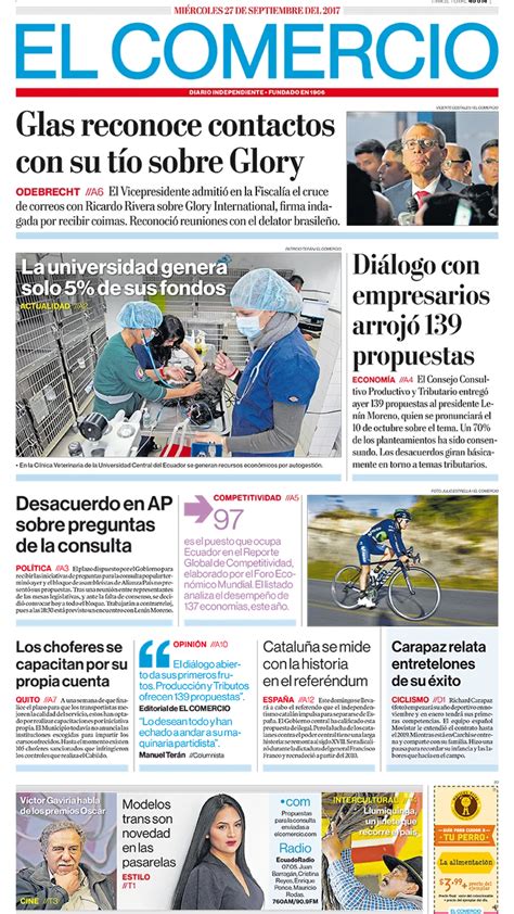 El Comercio Ecuador Miércoles 27 De Septiembre De 2017 Infobae