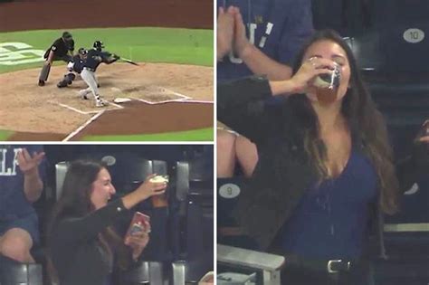 Baseball Fan Catches Ball In Cup Of Beer While Holding Mobile Phone Before Necking Pint The