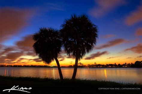 Lake Osborne Sunset At Lake Worth Florida Hdr Photography By Captain Kimo