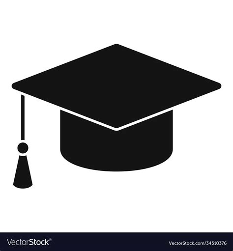 Graduation Hat Icon Simple Style Vector Image On Vectorstock