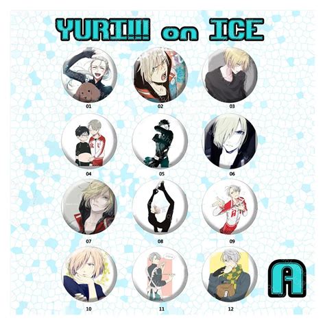 58mm Anime Badge Yuri On Ice Russian Plisetsky Victor Nikiforov Katsuki Badge Yuri On Ice Pin