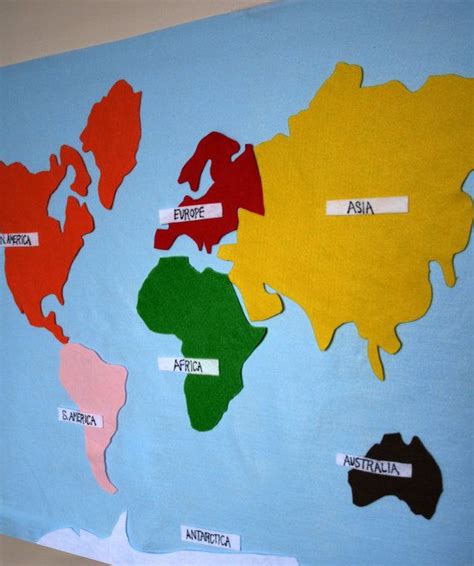 Kids Felt World Map Montessori Map Montessori Materials Etsy Los