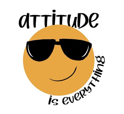Attitude Is Everything Positive Message Cool Emoji With Shades Etsy