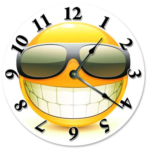 Cool Smiley Face With Sunglasses Clock Large 105 Inch Wall Clock