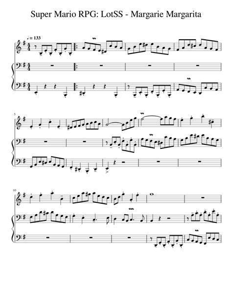 Super Mario Rpg Lotss Margarie Margarita Sheet Music For Harpsichord