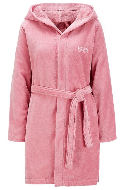Boss Short Hooded Dressing Gown In Egyptian Cotton