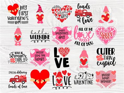 Valentines Day SVG Bundle Valentines Gnomes Svg Cricut | Etsy