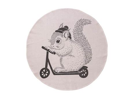 Kinder teppich kinderzimmer rund 3d effekt lama; Bloomingville Kinder-Teppich rund mit Eichhörnchen auf ...