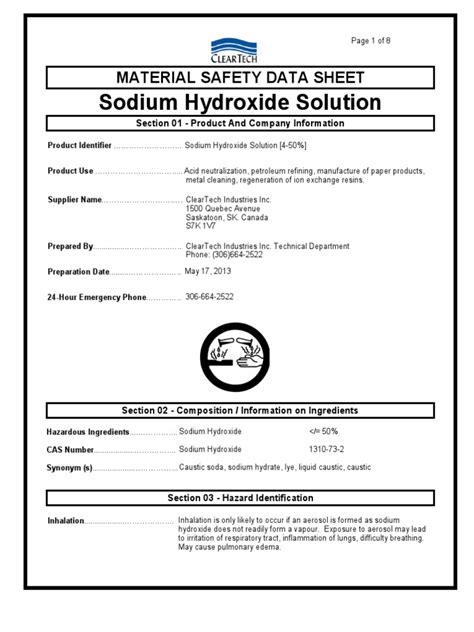 Sodium Hydroxide Solution Pdf Chemistry Physical Sciences