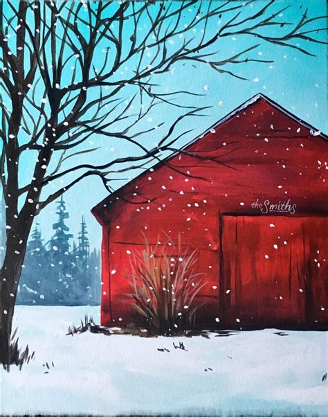 Red Rustic Barn Uncorked Canvas Barn Painting Red Barn Painting