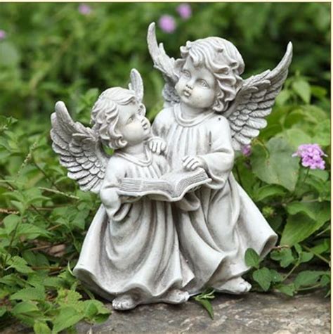 See more ideas about garden art, statuary, garden. Reading Cherubs Outdoor Angel Garden Statue | Angel garden ...