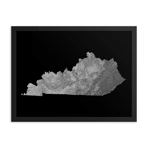 Kentucky Topographic Map Map Art Print Kentucky T Elevation Map