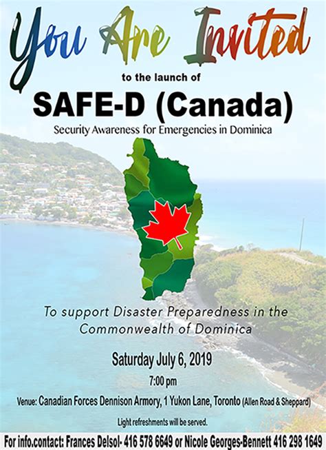 Dominica Diaspora Disaster Preparedness Group Safe D Canada Launches