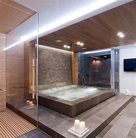 Breathtaking Indoor Jacuzzi Luxury Bathroom House Design