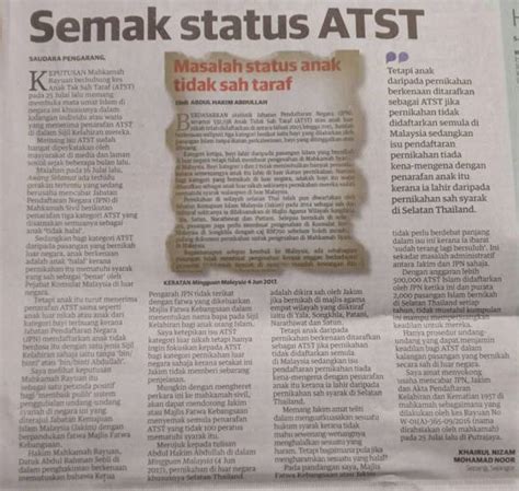 We did not find results for: Status Anak Tak Sah Taraf Hasil Perkahwinan Di Luar Negara ...