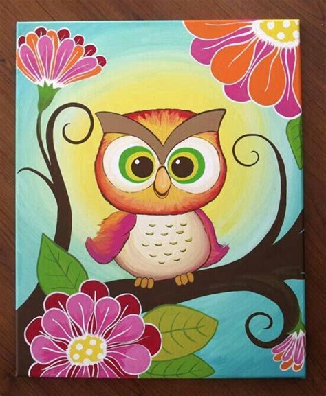 Pin By Darlene Wells On Owls Owl Painting Baby Owls Owl Crafts
